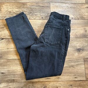 Vintage 90s Faded Black High Waisted Slim Leg Jeans